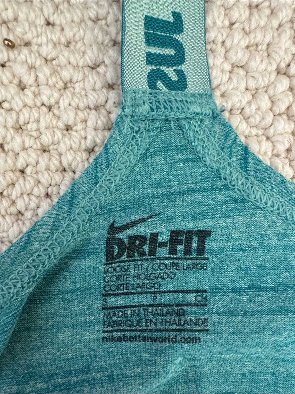 Teal Athletic Tank with Branded Strap